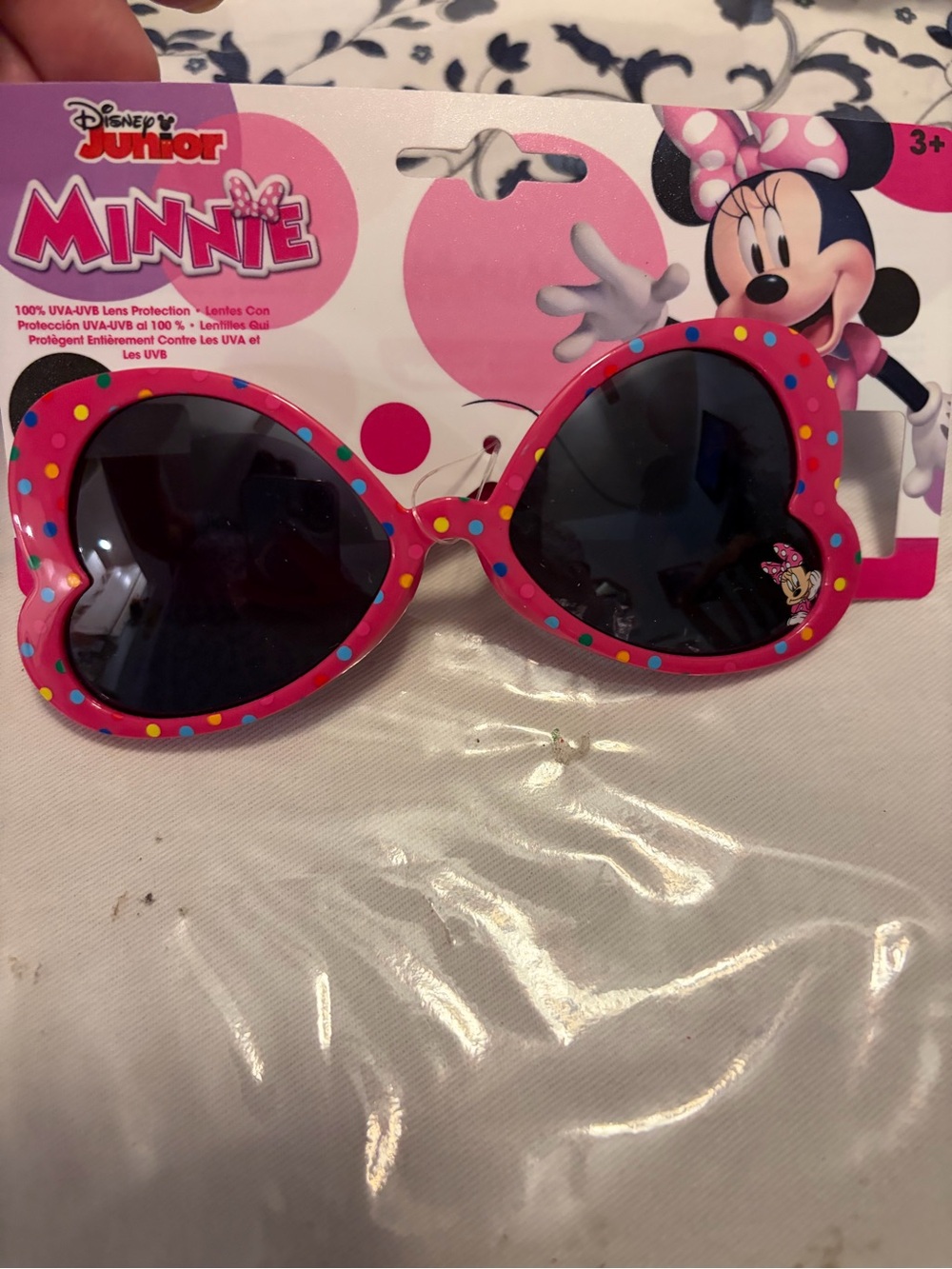 Disney Minnie Heart-Shaped Pink Kids Sunglasses with Polka Dots